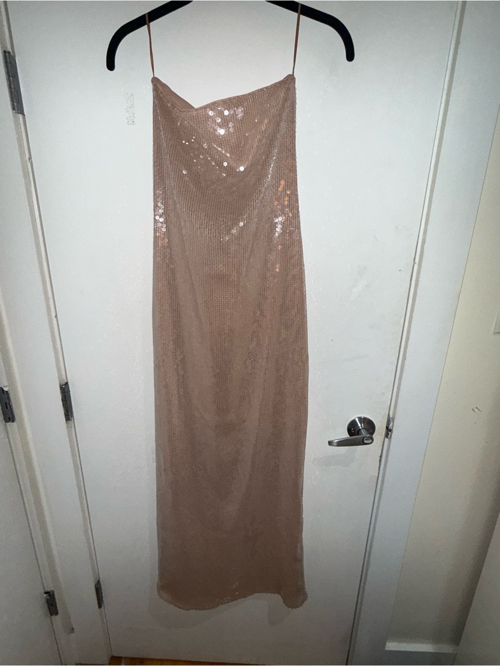 Bardot Blush Pink/Nude Sequin Slip Dress